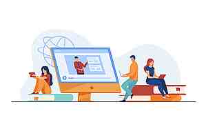 Vektor Illustration einer Online-Vorlesung